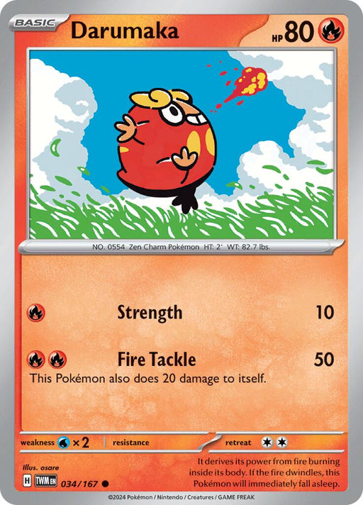 Pokemon Darumaka 034/167 SV06: Twilight Masquerade Reverse Holo - EternaCards
