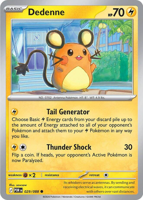 Pokemon Dedenne - 029/088 029/088 ME03: Perfect Order Reverse Holo - EternaCards