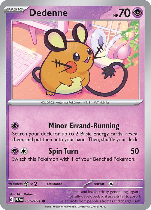Pokemon Dedenne 036/091 SV: Paldean Fates Reverse Holo - EternaCards