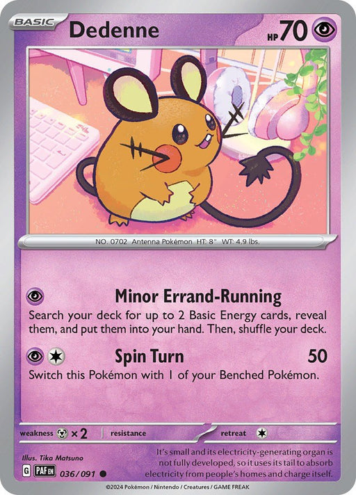Pokemon Dedenne 036/091 SV: Paldean Fates Reverse Holo - EternaCards