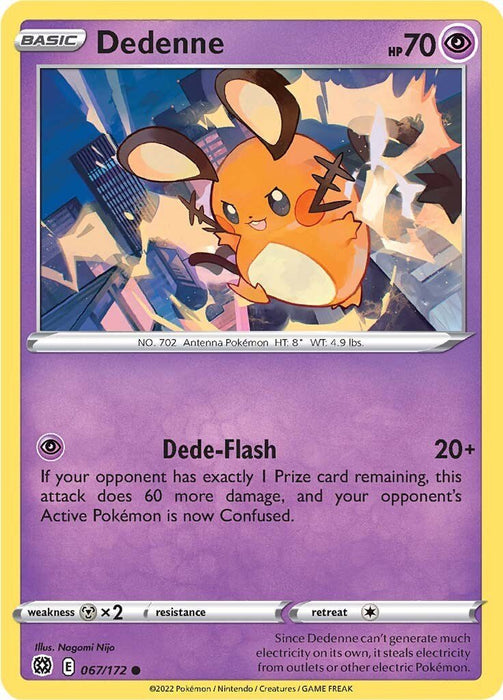 Pokemon Dedenne 067/172 SWSH09: Brilliant Stars Normal - EternaCards