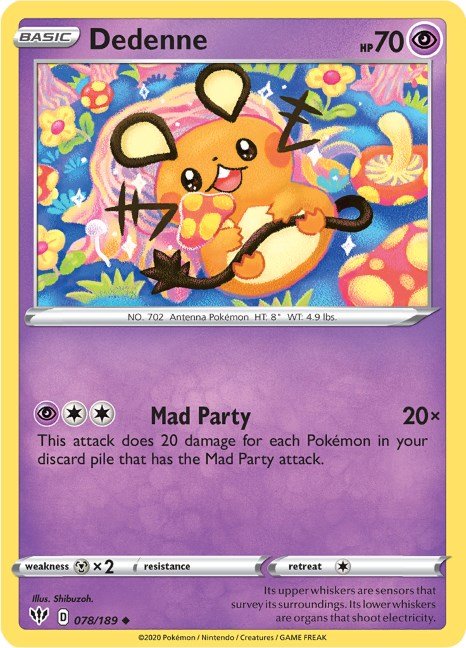 Pokemon Dedenne 078/189 SWSH03: Darkness Ablaze Normal - EternaCards