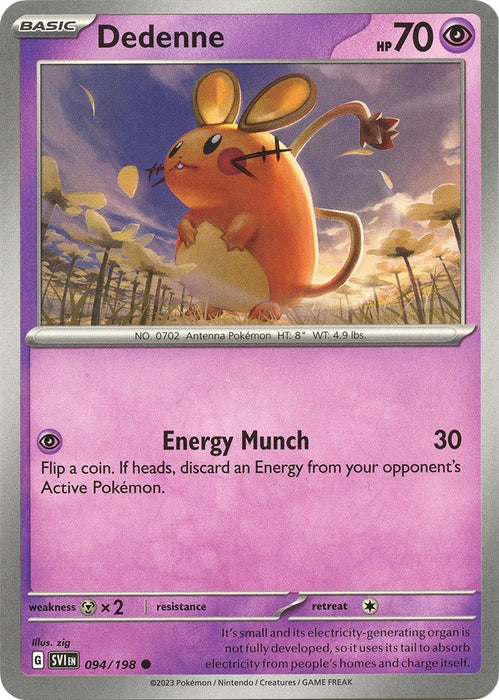 Pokemon Dedenne - 094/198 094/198 SV01: Scarlet & Violet Base Set Reverse Holo - EternaCards