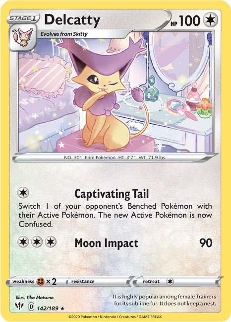 Pokemon Delcatty 142/189 SWSH03: Darkness Ablaze Normal - Eterna Cards