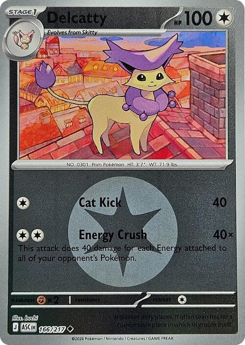 Pokemon Delcatty (Energy Symbol Pattern) 166/217 ME: Ascended Heroes Reverse Holo - Eterna Cards