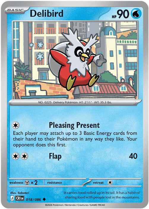 Pokemon Delibird 018/086 ME04: Chaos Rising Normal - Eterna Cards
