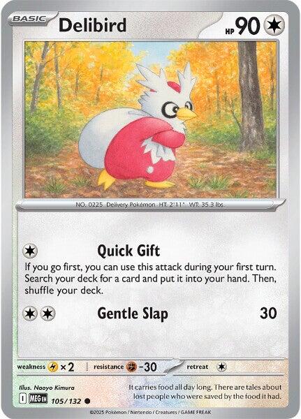 Pokemon Delibird - 105/132 105/132 ME01: Mega Evolution Reverse Holo - EternaCards