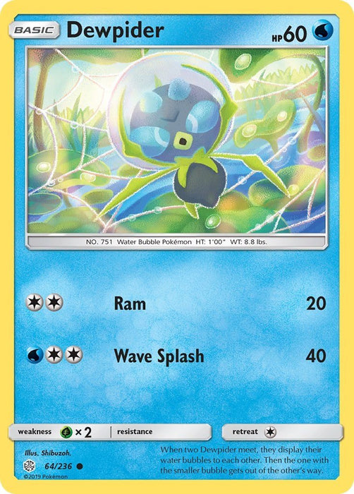Pokemon Dewpider 64/236 SM - Cosmic Eclipse Normal - Eterna Cards