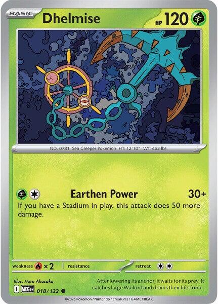 Pokemon Dhelmise 018/132 ME01: Mega Evolution Reverse Holo - EternaCards