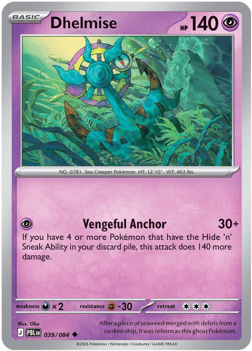 Pokemon Dhelmise - 039/084 ME05: Pitch Black Reverse Holo - Eterna Cards