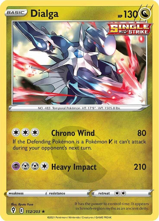 Pokemon Dialga 112/203 SWSH07: Evolving Skies Reverse Holo - EternaCards