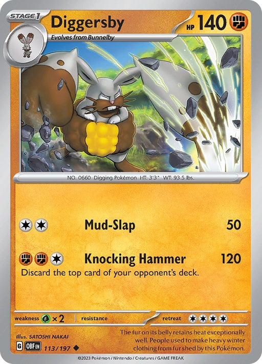 Pokemon Diggersby 113/197 SV03: Obsidian Flames Normal - Eterna Cards