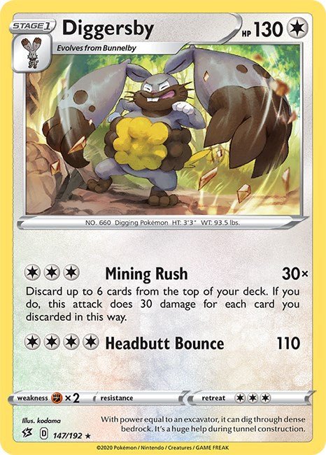 Pokemon Diggersby 147/192 SWSH02: Rebel Clash Normal - Eterna Cards