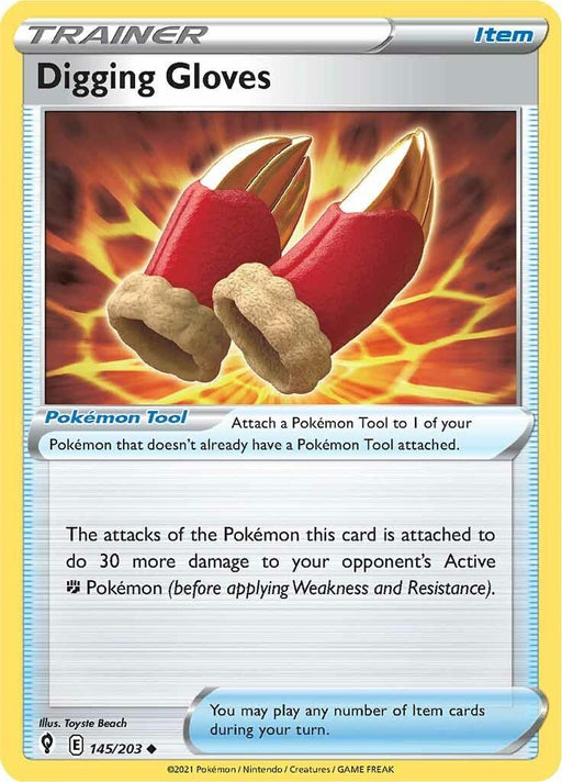 Pokemon Digging Gloves 145/203 SWSH07: Evolving Skies Reverse Holo - EternaCards