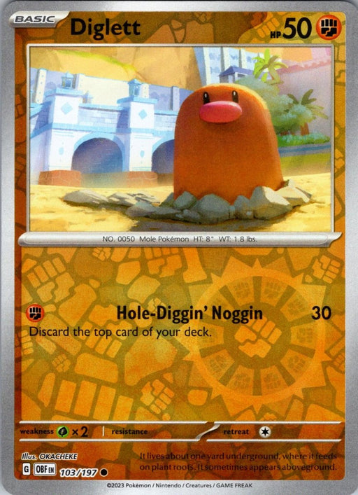 Pokemon Diglett 103/197 SV03: Obsidian Flames Normal - Eterna Cards