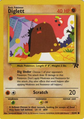Pokemon Diglett 52/82 Team Rocket Unlimited - Eterna Cards