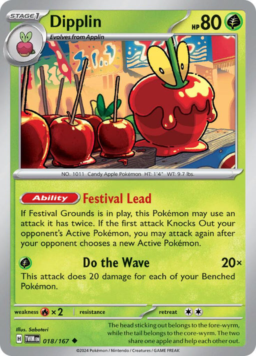 Pokemon Dipplin - 018/167 018/167 SV06: Twilight Masquerade Reverse Holo - EternaCards