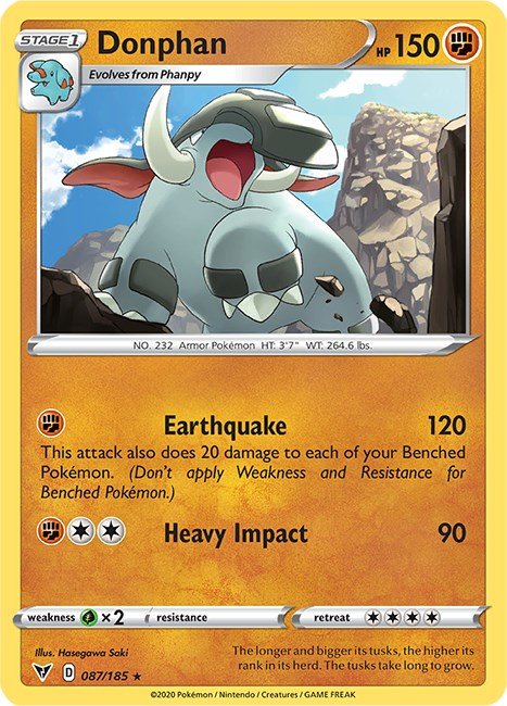 Pokemon Donphan 087/185 SWSH04: Vivid Voltage Normal - Eterna Cards