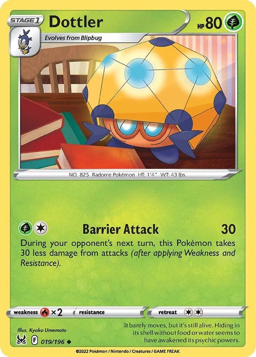 Pokemon Dottler 019/196 SWSH11: Lost Origin Reverse Holo - EternaCards