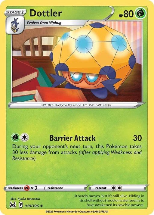 Pokemon Dottler 019/196 SWSH11: Lost Origin Reverse Holo - EternaCards