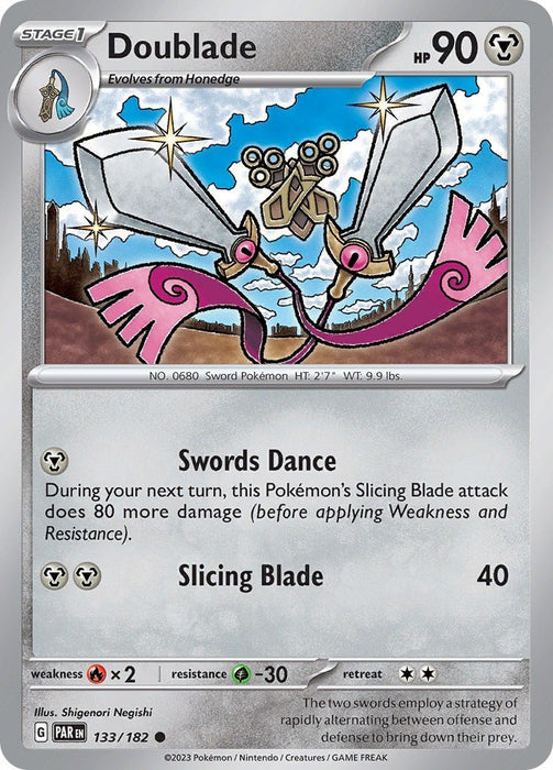 Pokemon Doublade - 133/182 133/182 SV04: Paradox Rift Reverse Holofoil - EternaCards