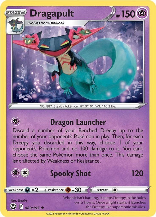 Pokemon Dragapult 089/195 SWSH12: Silver Tempest Reverse Holo - EternaCards
