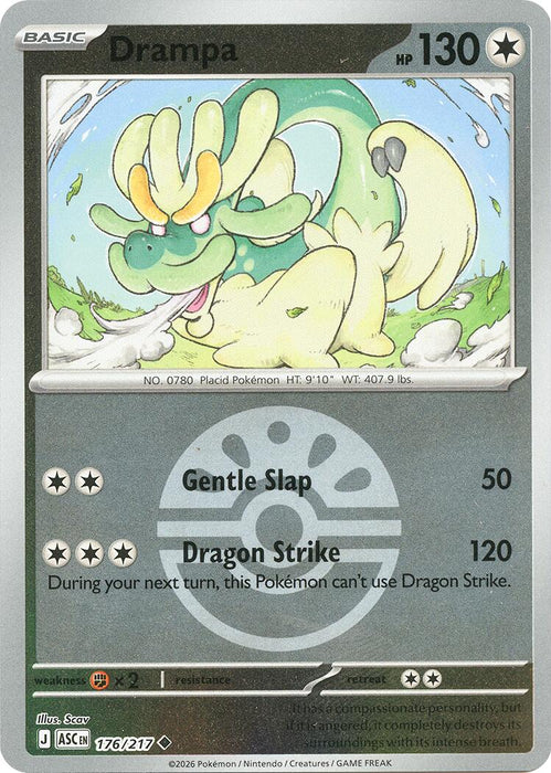 Pokemon Drampa (Friend Ball) 176/217 ME: Ascended Heroes Reverse Holo - Eterna Cards