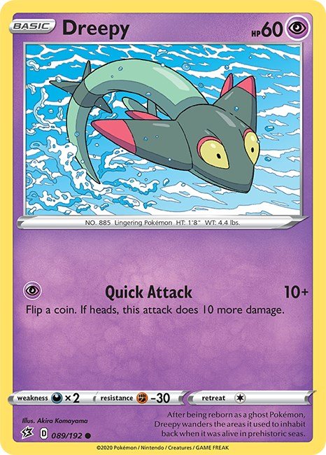 Pokemon Dreepy 089/192 SWSH02: Rebel Clash Reverse Holo - EternaCards