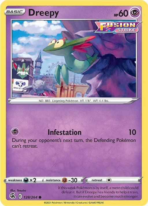 Pokemon Dreepy 128/264 SWSH08: Fusion Strike Reverse Holo - EternaCards