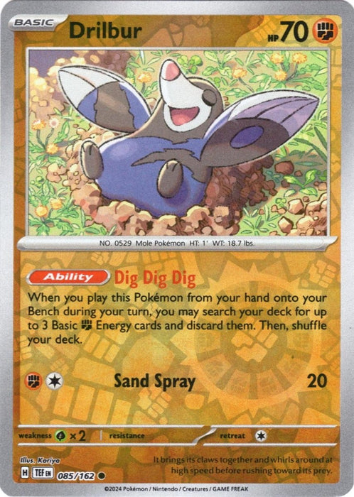 Pokemon Drilbur 085/162 SV05: Temporal Forces Normal - Eterna Cards