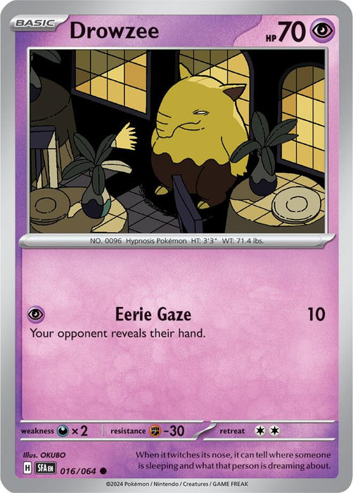 Pokemon Drowzee 016/064 SV: Shrouded Fable Reverse Holo - EternaCards