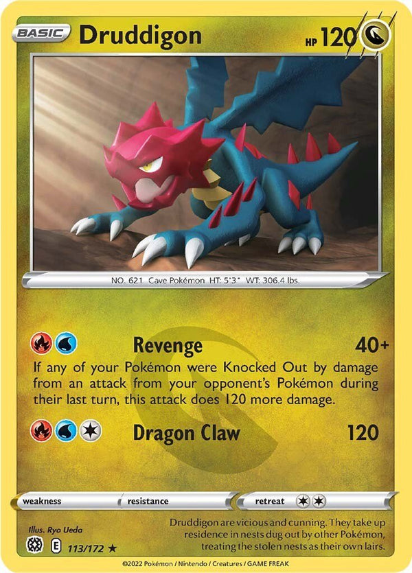 Pokemon Druddigon 113/172 SWSH09: Brilliant Stars Normal