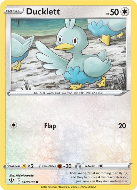 Pokemon Ducklett 148/189 SWSH03: Darkness Ablaze Reverse Holo - EternaCards