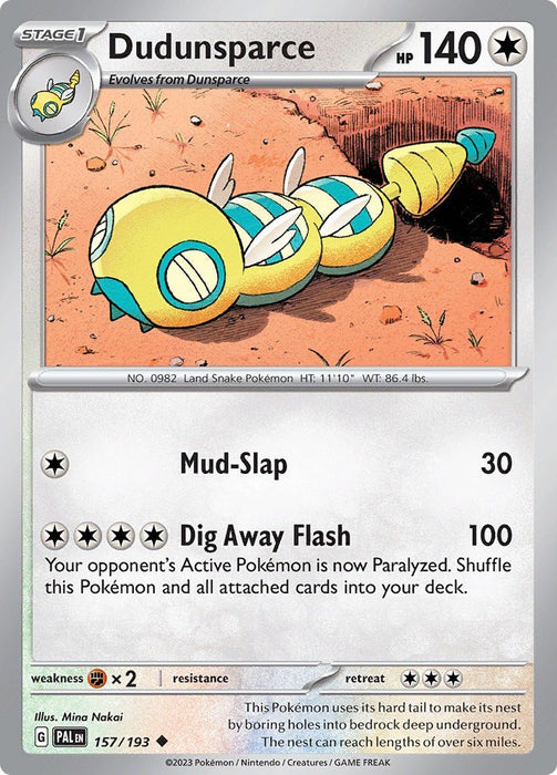 Pokemon Dudunsparce 157/193 SV02: Paldea Evolved Reverse Holo - EternaCards