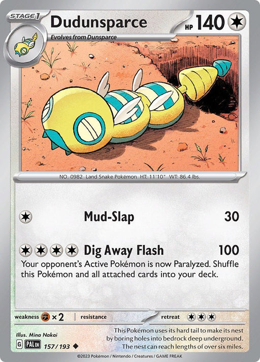 Pokemon Dudunsparce 157/193 SV02: Paldea Evolved Reverse Holo - EternaCards