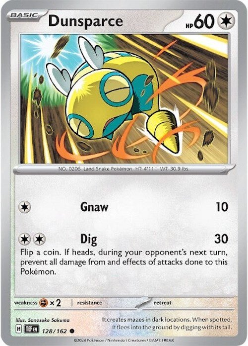 Pokemon Dunsparce 128/162 SV05: Temporal Forces Normal - EternaCards