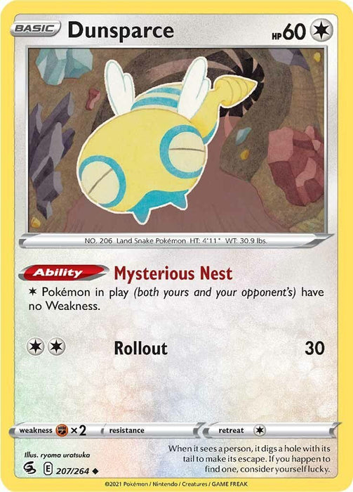 Pokemon Dunsparce 207/264 SWSH08: Fusion Strike Normal - EternaCards