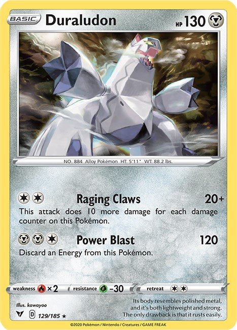 Pokemon Duraludon 129/185 SWSH04: Vivid Voltage Reverse Holo - EternaCards