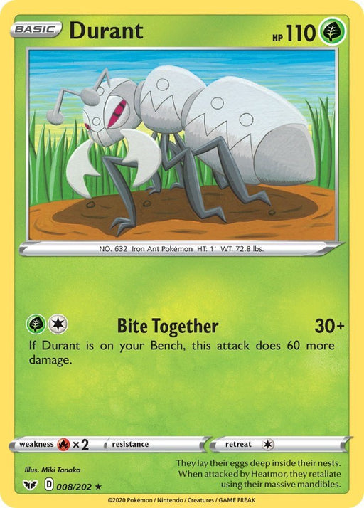 Pokemon Durant 008/202 SWSH01: Sword & Shield Base Set Normal - Eterna Cards