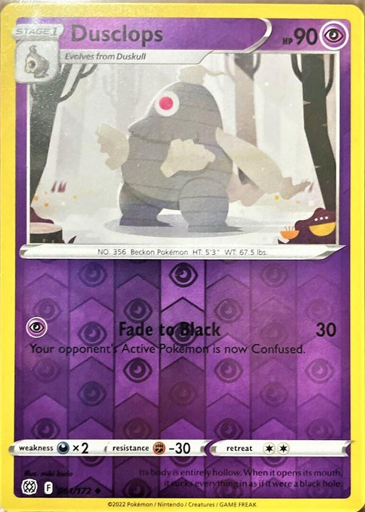 Pokemon Dusclops 061/172 SWSH09: Brilliant Stars Normal - Eterna Cards