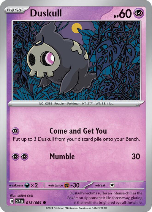 Pokemon Duskull - 018/064 018/064 SV: Shrouded Fable Reverse Holo - EternaCards