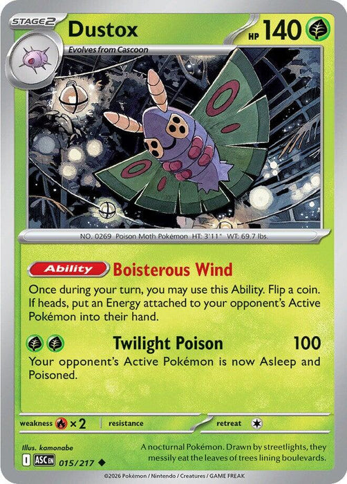 Pokemon Dustox - 015/217 015/217 ME: Ascended Heroes Reverse Holo - EternaCards