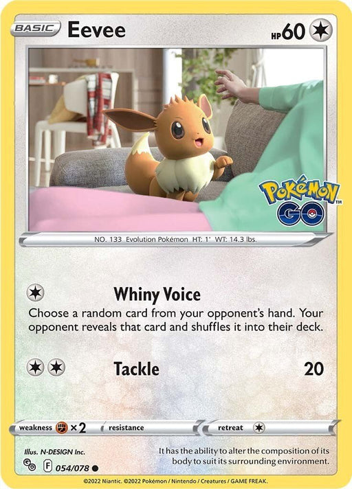 Pokemon Eevee 054/078 Pokemon GO Reverse Holo - EternaCards