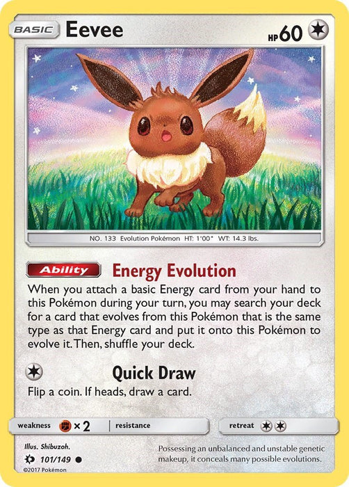 Pokemon Eevee 101/149 SM Base Set Normal - Eterna Cards