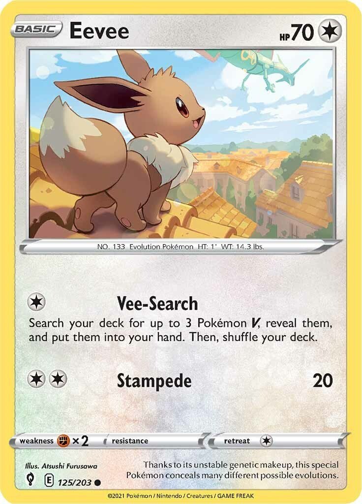 Pokemon Eevee 125/203 SWSH07: Evolving Skies Normal