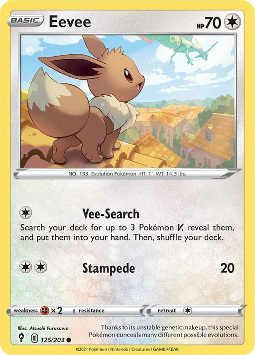 Pokemon Eevee 125/203 SWSH07: Evolving Skies Normal - EternaCards