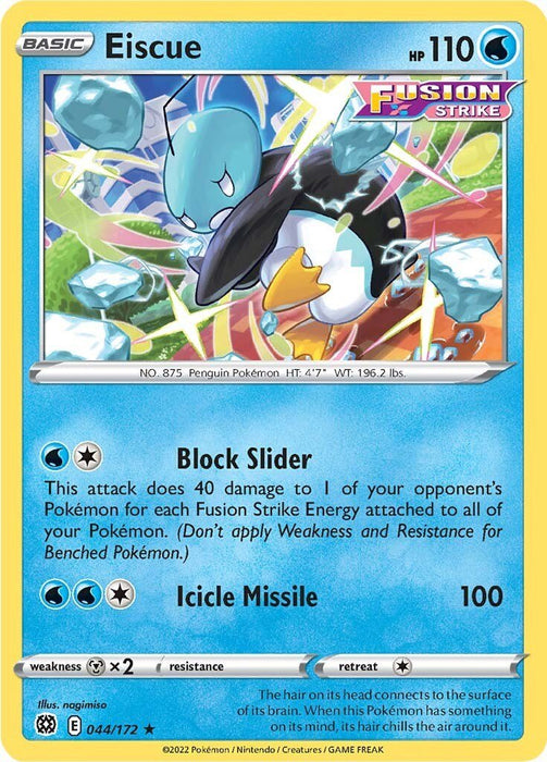 Pokemon Eiscue 044/172 SWSH09: Brilliant Stars Reverse Holo - EternaCards
