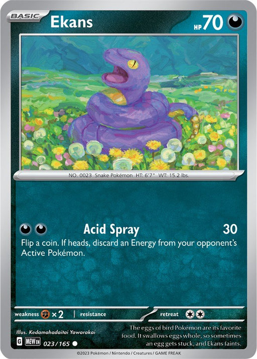 Pokemon Ekans 023/165 SV: Scarlet & Violet 151 Reverse Holo - EternaCards
