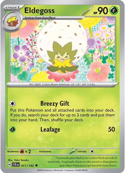 Pokemon Eldegoss 011/142 SV07: Stellar Crown Reverse Holo - EternaCards