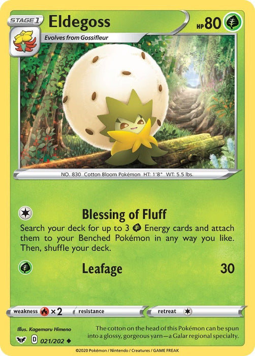 Pokemon Eldegoss 021/202 SWSH01: Sword & Shield Base Set Reverse Holo - EternaCards